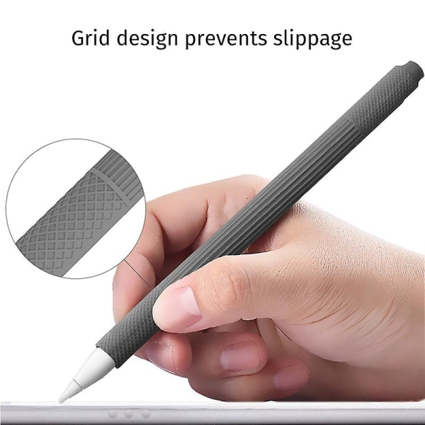 Piirtokynän suojakotelo Apple Pencil 2:lle - Pehmeä silikoninen, söpö ja anti-pudotus, JikaixBY Red