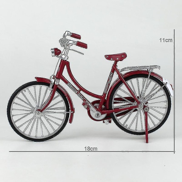 1:10 Legering Klassisk Retro Cykelmodell Ornament [DmS] Red Woman Style