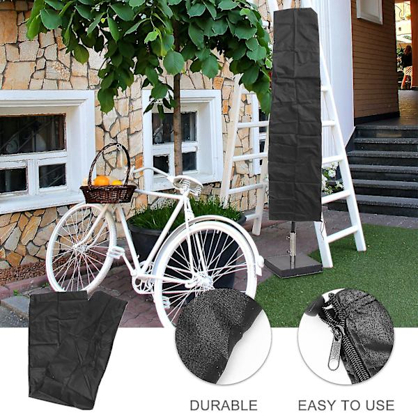 Strandparasol Sand Patio Parasol Beskyttelsesparasol Dækning Parasol Dækning Parasol Skærm - Høj Kvalitet Black