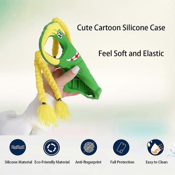 2025 Seneste Model 3D Sød Flettet Dinosaur Blød Case til iPhone 12 Pro Max/13 Pro