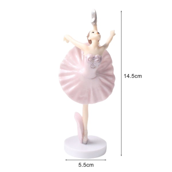 3 st Dansande Flickor Leksak Elegant Heminredning Lång Livslängd Ballet Flickor Tårta Toppar För Barn white