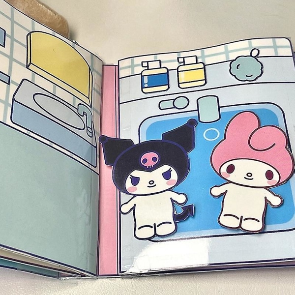 Tyst Bok Sanrio Doudou Bok Utbildande Hemgjord Kuromi Bok Melody QuietBook  (FMY) Multicolor A5