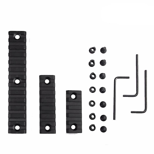 M-Lok Picatinny Rail Tool Rail Aluminium Tillbehör Adapter Monteringsskena 5-spår 7-spår 13-spår för utomhusjakt