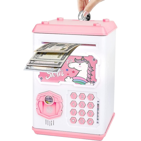 Piggy Bank, Great Unicorn Toys Gifts For Girls Boys Kids, Electronic Mini Atm Cash Coin Bank Mo