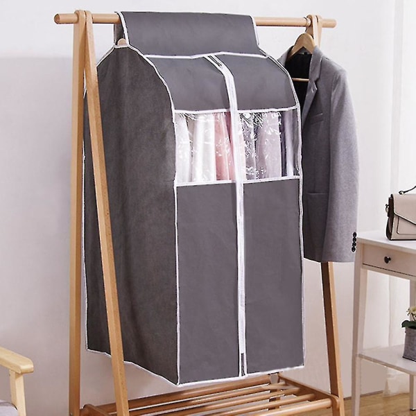 Hengende Klespose Klærpose Organizer Oppbevaring Støvtett Klesdeksel Grey60x48x100