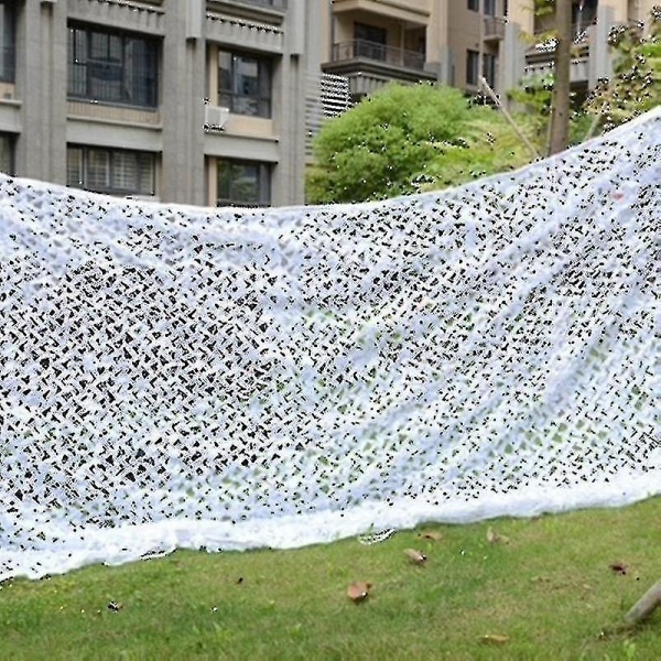 3 x 4m Camouflage Net, Hvid - Skovkamouflage Net til Jagt