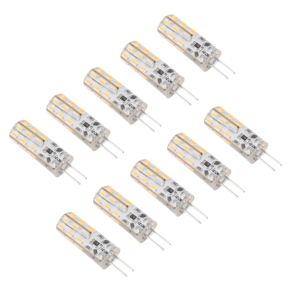 10pcs G4 LED Bulb 1.5W DC12V Warm White 3000K 110LM Bi Pin Light Bulbs LED for Cabinet Lighting Courtyard