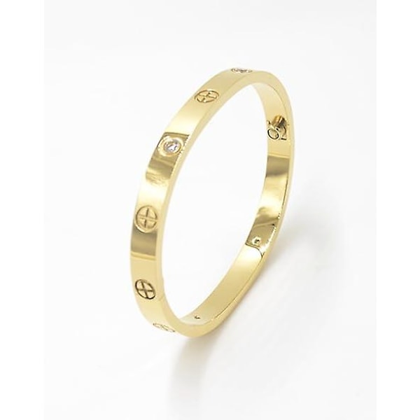 Forgyldt Rustfrit Stål Enkel Stil Kærlighed Armbånd Til Kvinder Mengold