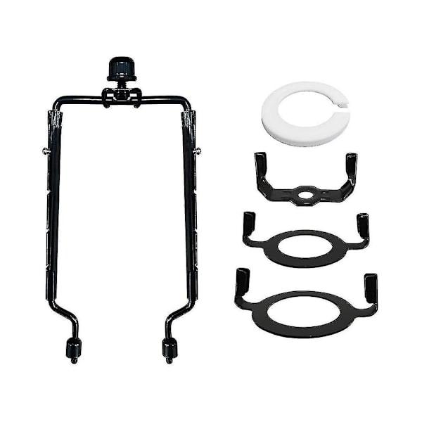 7 tum Lampskärm Harp Hållare Justerbar Lamp Harp Kit E14,e26,e27 Ljusbasadapter Svart Horn Fra