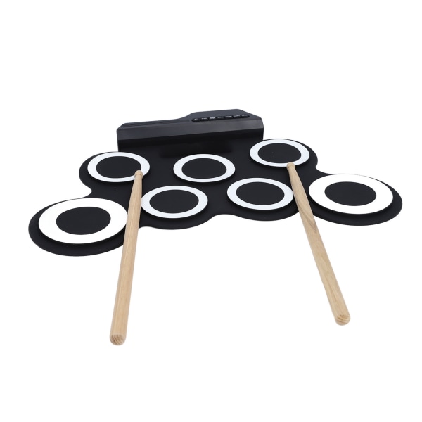 Kids Electronic Drum Set Simulation Sound Soft Silicone Roll Up Drum Practice Pad with Foot Pedal