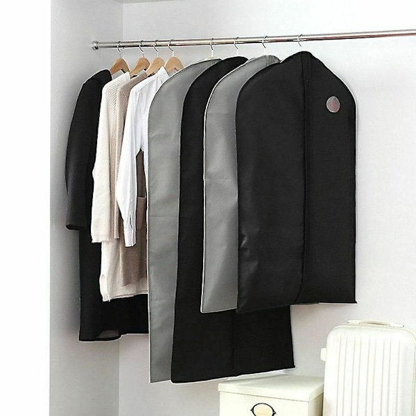 Store Klesposer for Hengende Dresser, Frakker, Støvtett Deksel med Glidelås, Bærbar Reisebeskytter Grey 60*128cm