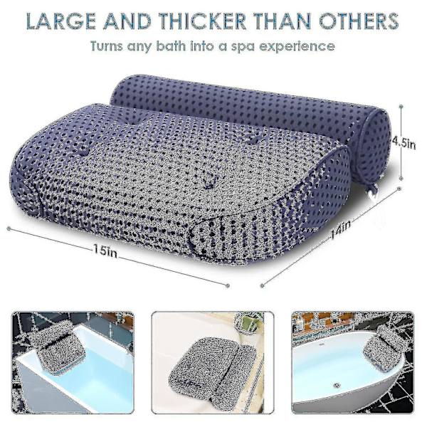 Badkudde Spa Badkar Ergonomisk För Kar Nacke Huvud Axlar Kuddar Stöd Kudde Huvudstöd Lyxig Mjuk 3D Mesh B-Dark blue