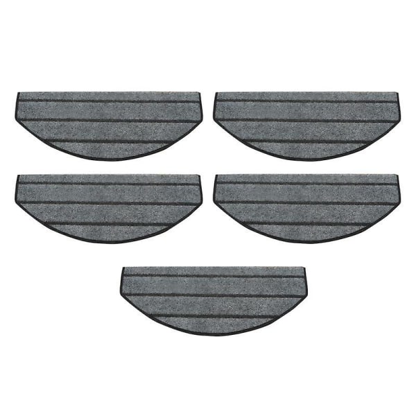 3 st / 5 st Trappstegsmatta Dammskyddande Halksäker Flanell Inomhus Familj Bullnose Matta för HemBY Grey 5pcs