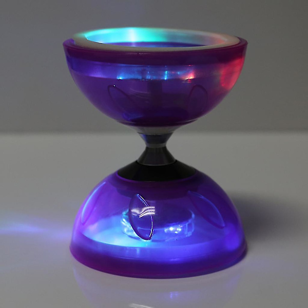 Diabolo-setti (4 väriä, 2 kokoa) - kolminkertainen kuulalaakerikytkimellä, väri-yhdistetyt kuitukepit, diabolo-lanka ja laukku - mxbc Plum small