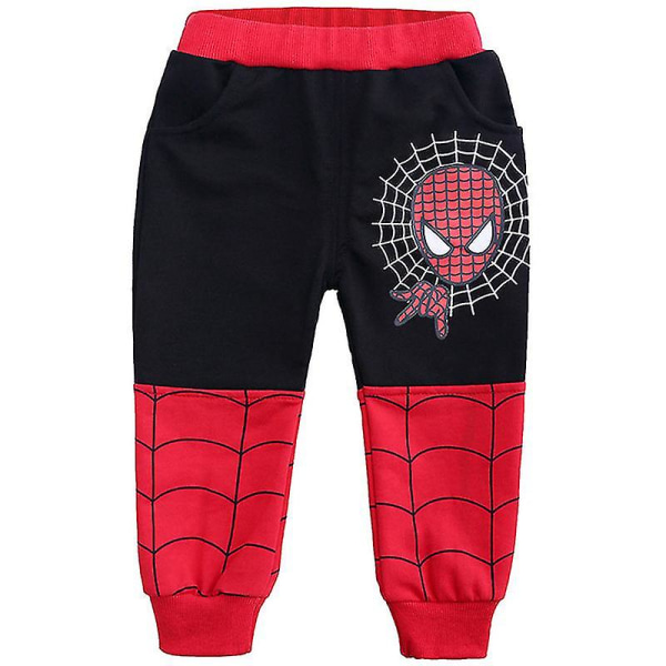 Barn Pojkar Spiderman Träningsoverall Set Sport Sweatshirt + Väst + Byxor Outfit Kostym Casual Spider-man Kostym Black 2-3 Years