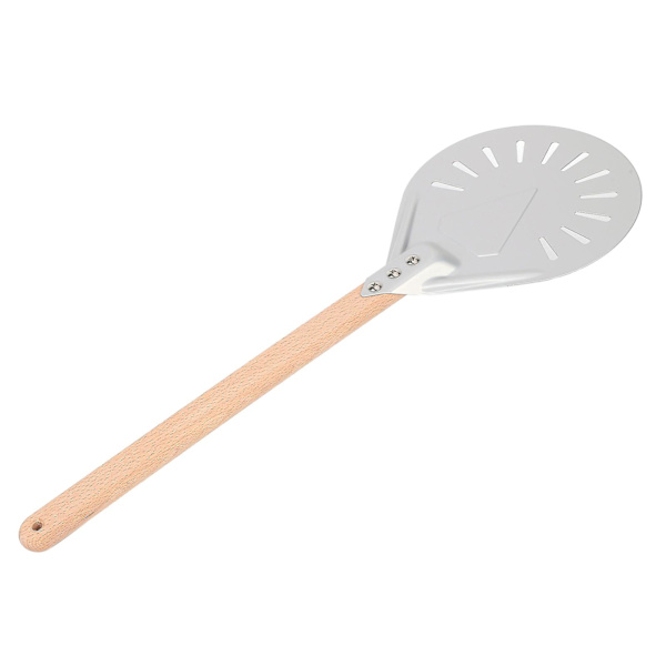 Rund pizzaskuffe med 41 cm avtagbart trehåndtak - Sklisikker anti-skold pizzaverktøy (9 tommer)