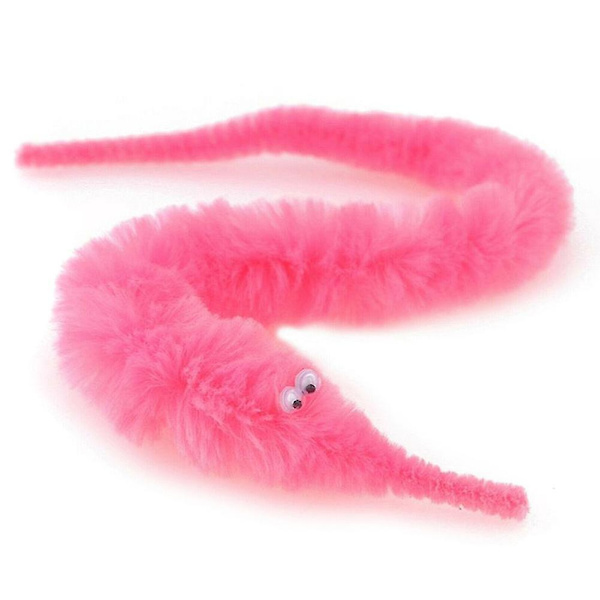 6 st Fuzzy Twisty Worm Wiggle Moving Sjöhäst Mjuk Leksak Present Till Barn Rose Red