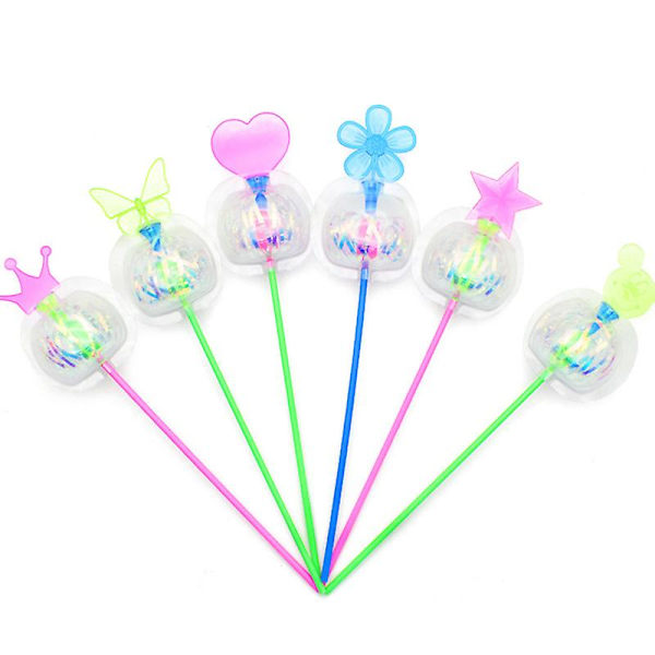 Variety Magic Flashing Twisted Bubble Wand Ljusupplyst Snurrande Regnbågsbubbla Boll Leksak För [DmS] 1 Pcs