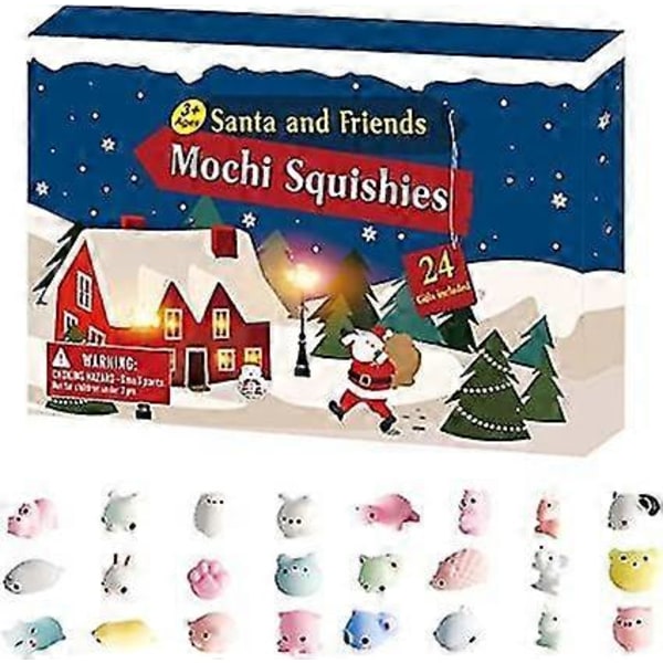 Adventskalender, 24 Mochi Squishies, Återanvändbar, Present Till Pojkar Och Flickor