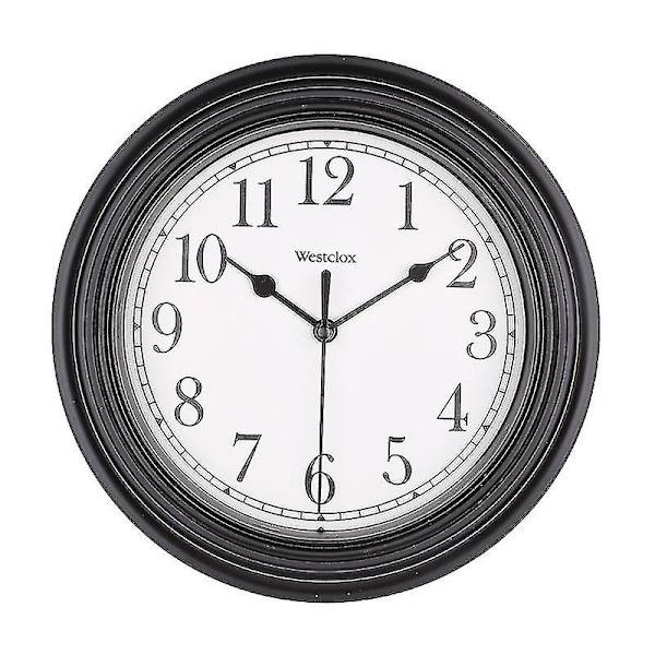 Tyst Väggklocka Kök 9 Tum Retro Tick-Free Dekorativ Sovrum Kontor Väggklocka Black