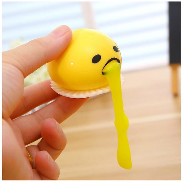 Gudetama Ägg Leksak Nyhet Stressavlastning Tryck Ägggula Kräk Ägg Fidget Sensorisk Leksak Present för Alla Åldrar  [DmS] Yellow