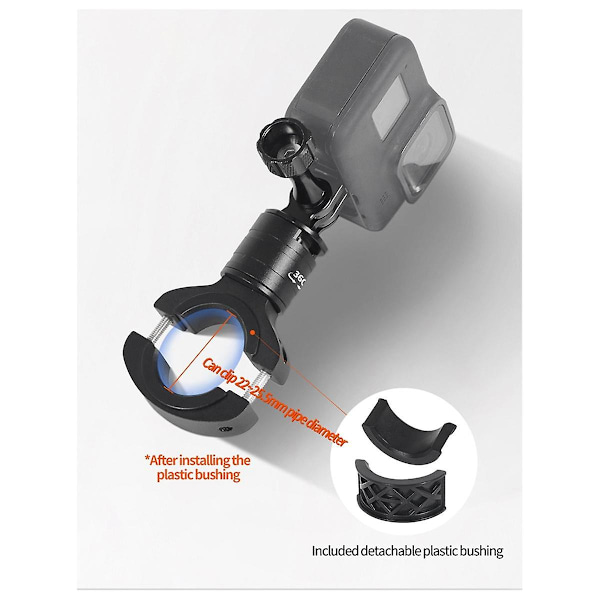 Til GoPro12 Kameraer 360 Rotation Hurtig Demontering Metal Styrstangsrørklemme Hurtig Installation F([HK])