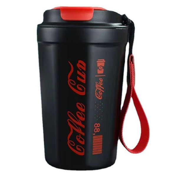 390 ml Coca-Cola Kaffeekopp Dubbelväggig Läcksäker Termoskopp Mugg Present Till Vän Black