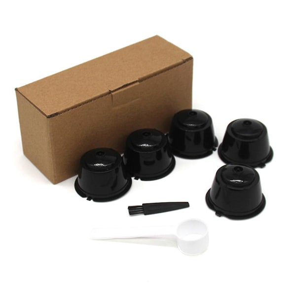 5 stk Gjenbrukbare Nestle For Dolce Gusto Kaffe Kapsel Filterkopp Fyllbar Filterkurv Lopp Gjenbrukbar Black