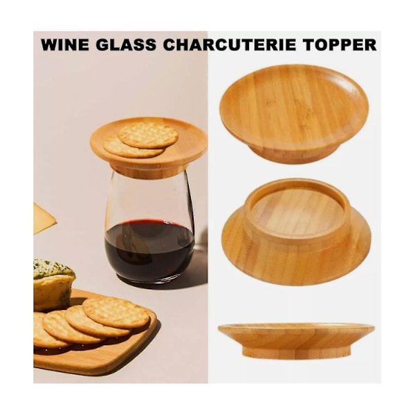 1/2/4/6 stk. Vinglas Charcuterie Topper, Bambus Vinglas Charcuterie Board Topper 6pcs