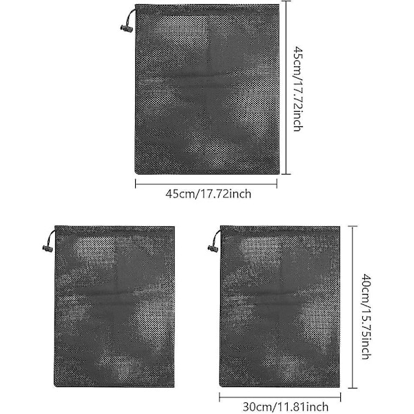 3 stk. pumpefilter netpose - damfilterpose