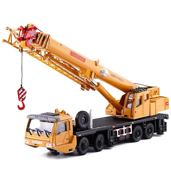 Leksakskranlyft 360 Grader Rotera Arbetsplattform Kran Med 4 Framhjulstyrning Engineering Bilmodell Barn  [DmS] Yellow