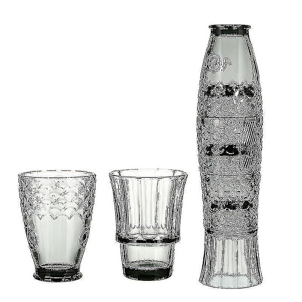 Koi Stack Ass Set Fiskformad Gobelet Kopps Cocktail Öl Glas Stapelbara Dricksglas Set Glasvaror Black