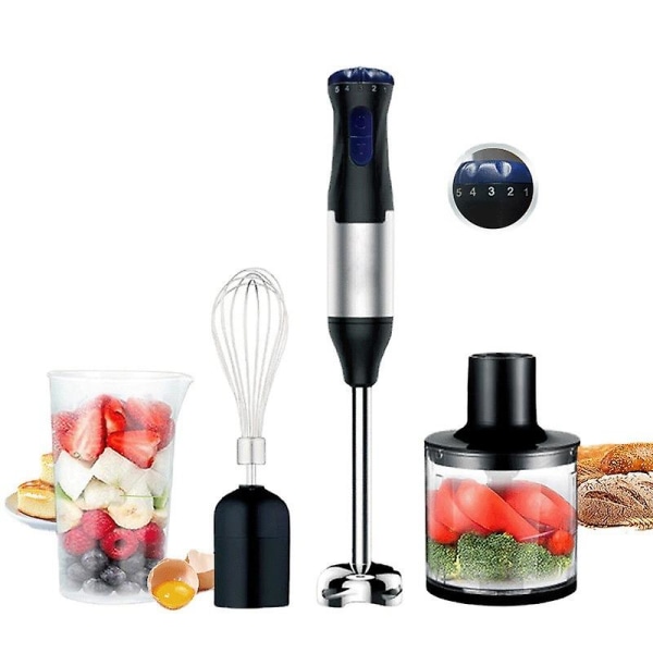 Mix 4 i 1 Høj Effekt Immersion Håndstavblender Mixer Inkluderer Hakker Og Smoothie Kop Rustfrit Stål Isblade, 50% Tilbud