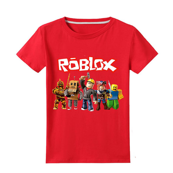 Kids Pojkar Roblox Print T-shirt Kortärmad Top Sommar Crew Neck Tee kläder Red 11-12 Years