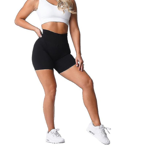 Nvgtn Spandex Solid Seamless Shorts Kvinnor Mjuk träningstights Fitness Outfits Yogabyxor Gym Wear Dark grey