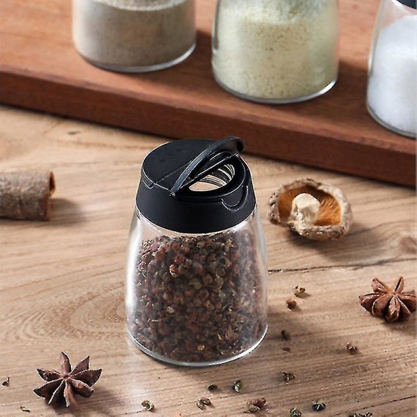 4 st Dubbla Lock Kryddburkar Glasflaskor Kryddburkar Sifter Grillkryddburkar Salt OchBY Apricot