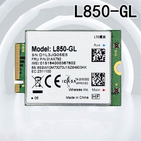 L850 Wifi-kort 01ax792 Ngff M.2-modul for T580 X280 L580 T480s T480 P52s