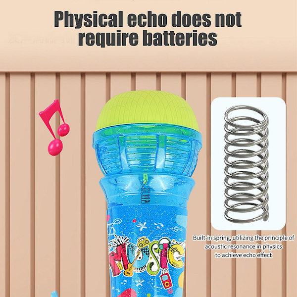Echo Mic for Barn og Småbarn - Batterifri Magisk Karaoke Mikrofon Stemmeforsterkende Retro Leke for Sang, Tale [DmS] Blue