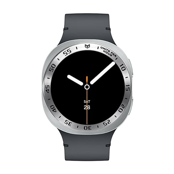 Bezelring i rustfrit stål kompatibel med Samsung Galaxy Watch8 Classic 46mm - Forbedr din urstil Sølv + Sort
