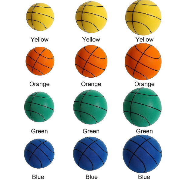 Stille Basketball - Premium Material, Stille Skumkule, Unikt Design, Trenings- og Spillhjelp (FMY) Orange 24cm