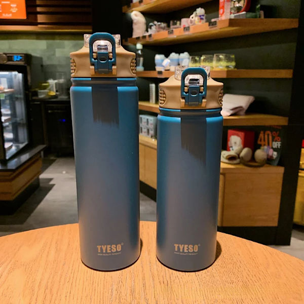 1 st termosflaska med sugrör 530 ml 750 ml thermal i rostfritt stål Bilisolerad kolv Vattentumlare för utomhussporter green 750ml