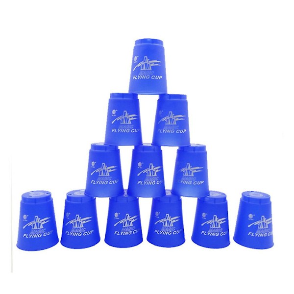 Bedste Rabat 12 stk./sæt Speed Cups Spil Hurtigt Spil Sport Flying Stacking Halloween Julegave Håndhastighedstræningsspil Blue A