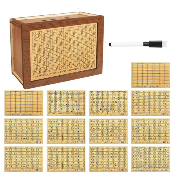 Sparbössa i trä för vuxna och barn, sparbössa för pojkar och flickor, vuxna sparbössa med räknare FAN0730 Brown