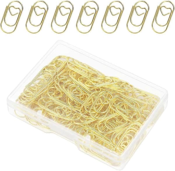 100 stk. hjerteformede binders, 2 cm søte mini-binders for kontoret