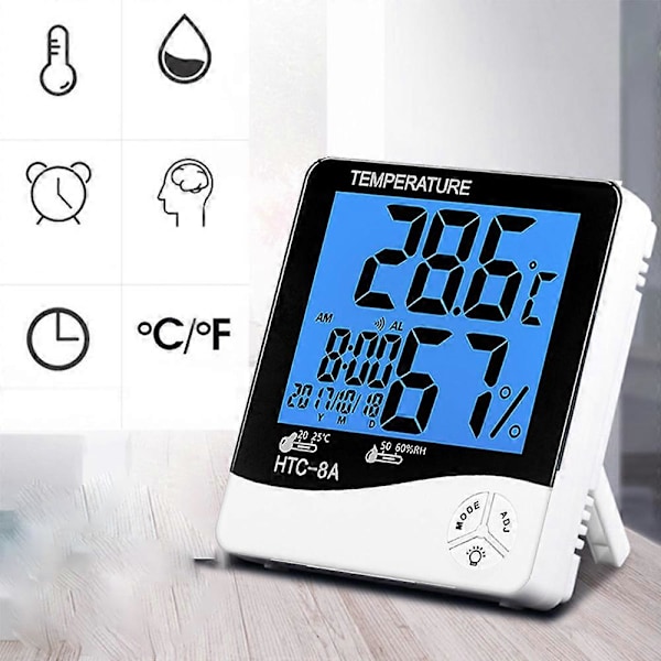 Højpræcisions Elektronisk Termometer Digital Display Mini Temperaturvækkeur-Termometer 1