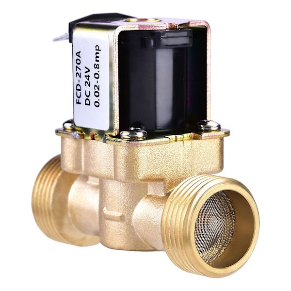 3/4 DC 24V Normaalisti suljettu messinkinen sähkömagneettinen solenoidiventtiili veden ohjaukseen