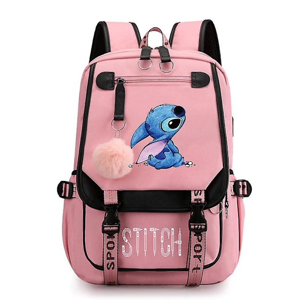 Stitch USB-laddningsbar skolväska för pojkar och flickor Style 5