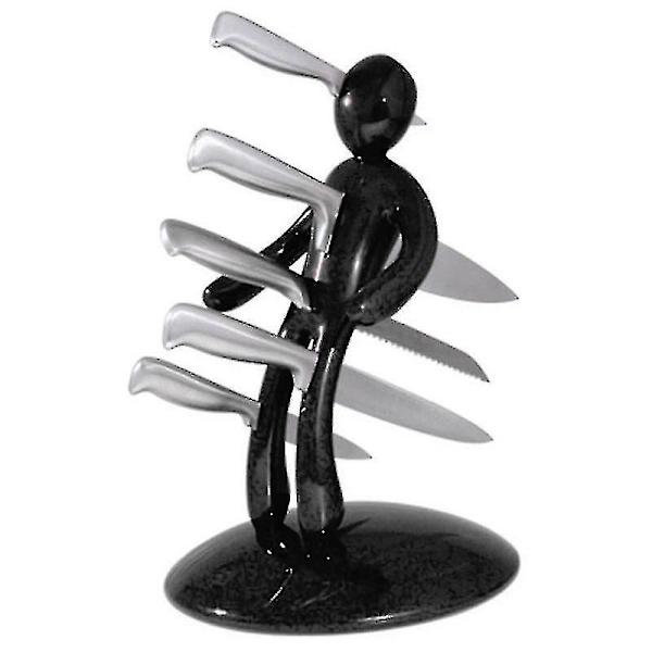 Sæt med knivblokke i rustfrit stål til køkkenet - 5 dele - Unik menneskekropsform - UniqueBY Red without Knife