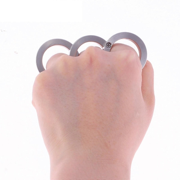 Udendørs Foldbar Ring Multifunktionel Hård Rustfrit Stål Fingerringe til Jubilæum Nytårsdag Fest Ferie Smykkegave