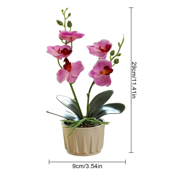 Keinotekoinen Phalaenopsis-orkidea ruukussa - Realistinen orkideakoriste kotiin ja toimistoon - Helppohoitoinen silkki-kukka - Loistava lahjaBY Yellow